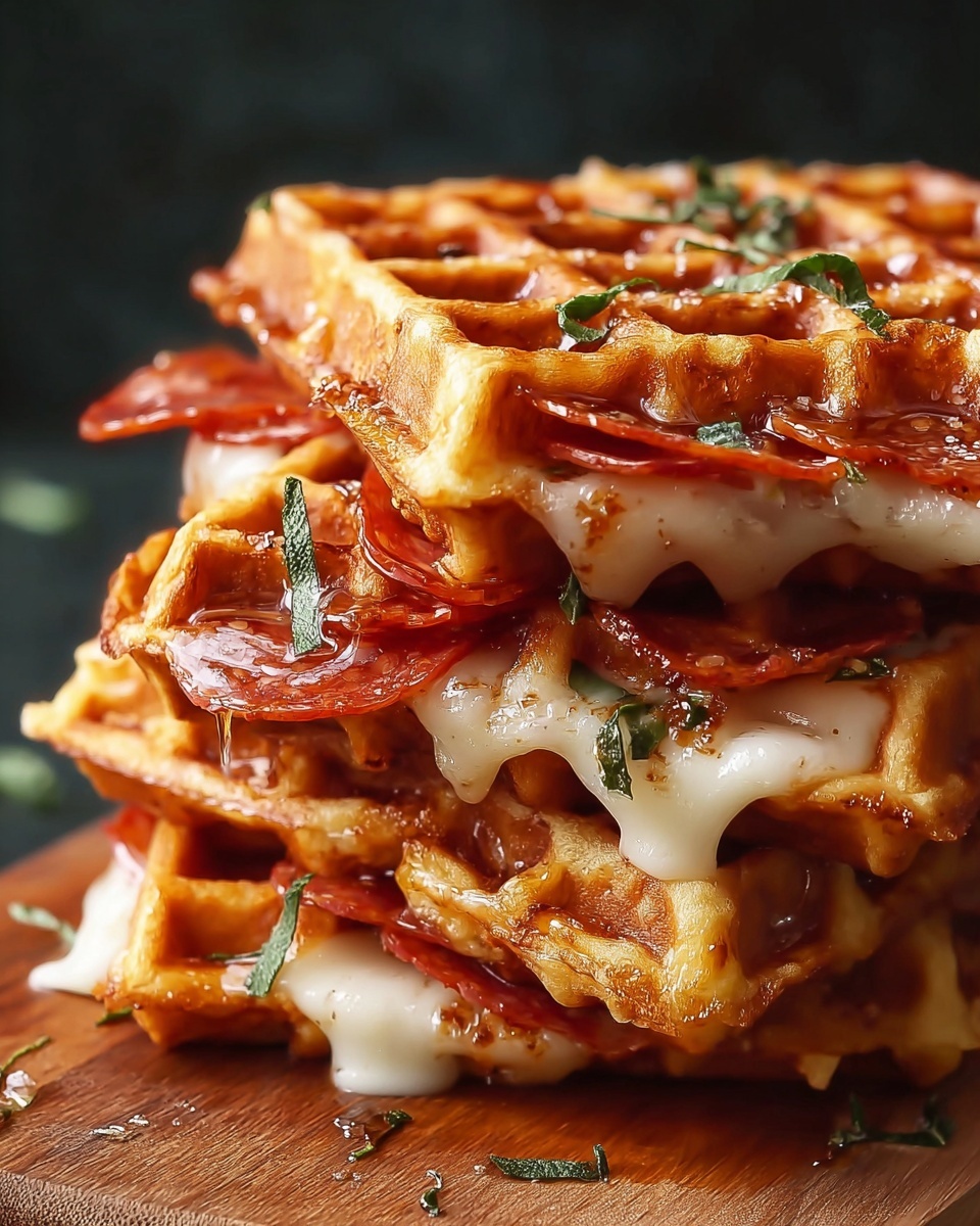 Pizza Stuffed Waffle Snacks Recipe - Recipe Image