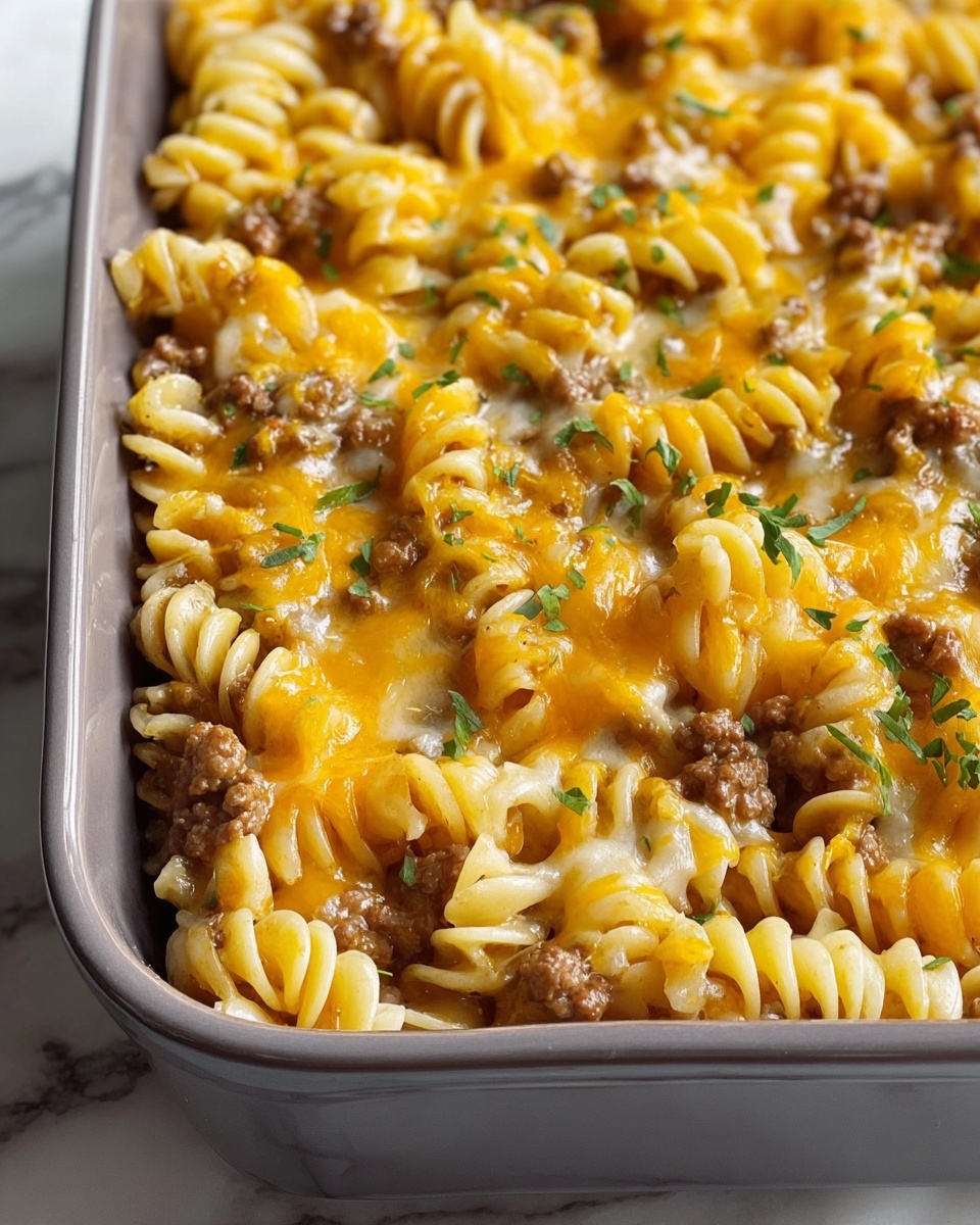 Loaded Cowboy Cheeseburger Casserole Recipe - Recipe Image