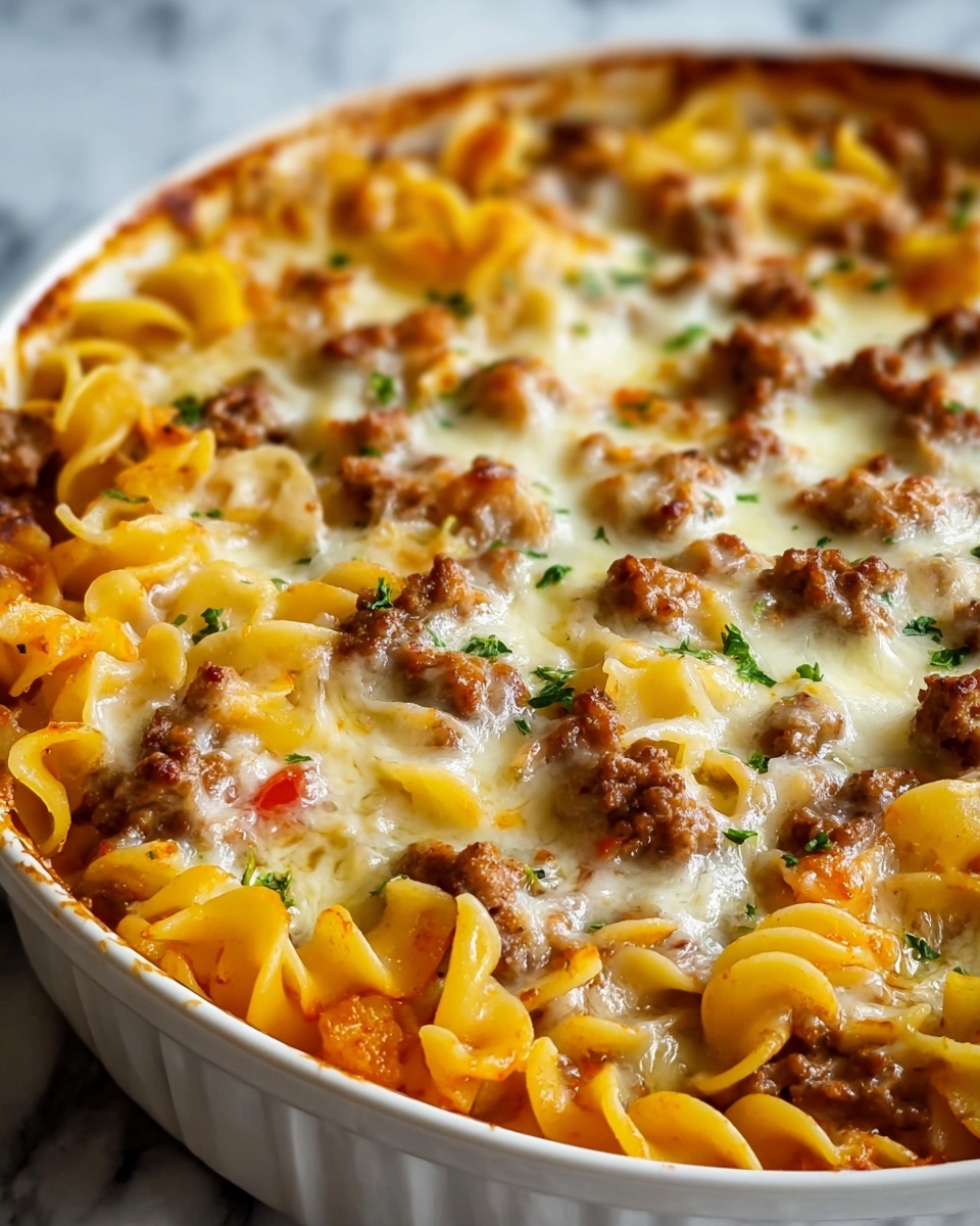 Cheesy Beef and Noodle Casserole Recipe - Recipe Image