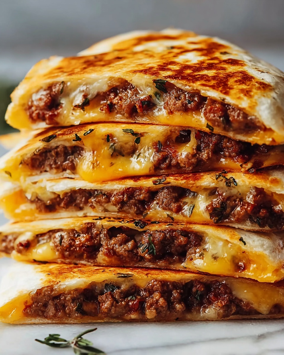 Cheesy Ground Beef Quesadillas Recipe - Recipe Image