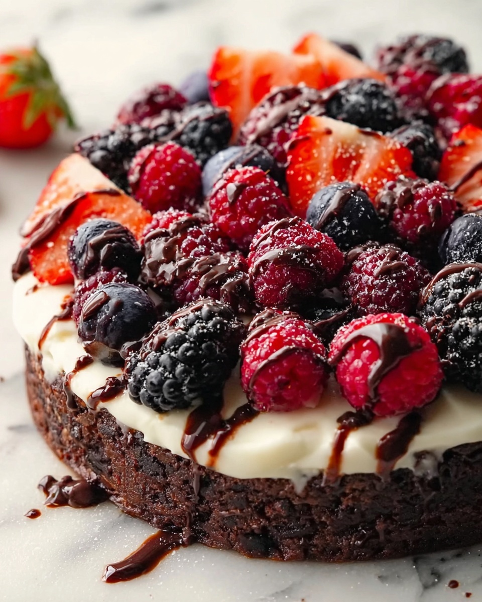 Berry Brownie Pizza Recipe - Recipe Image