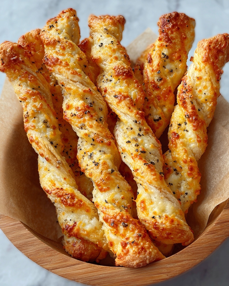 Puff Pastry Cheese Straws with White Cheddar and Black Pepper Recipe - Recipe Image