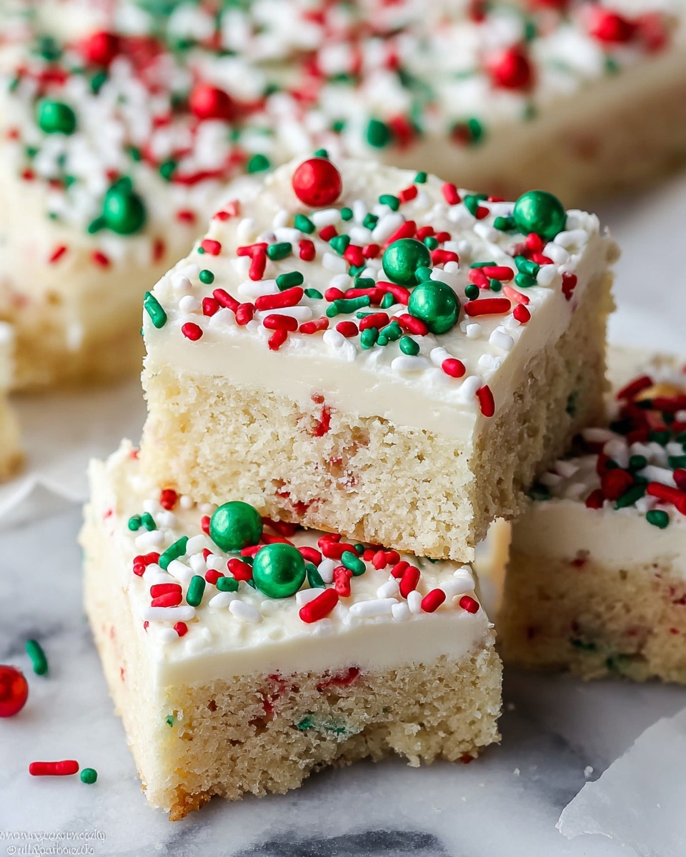Christmas Sugar Cookie Bars Recipe - Recipe Image