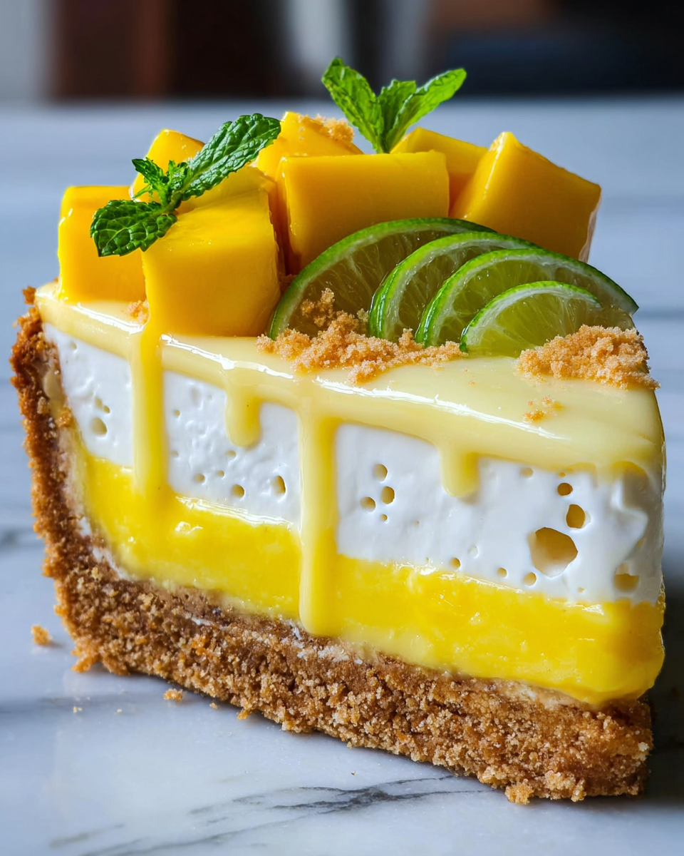 Mango Key Lime Cheesecake Recipe - Recipe Image