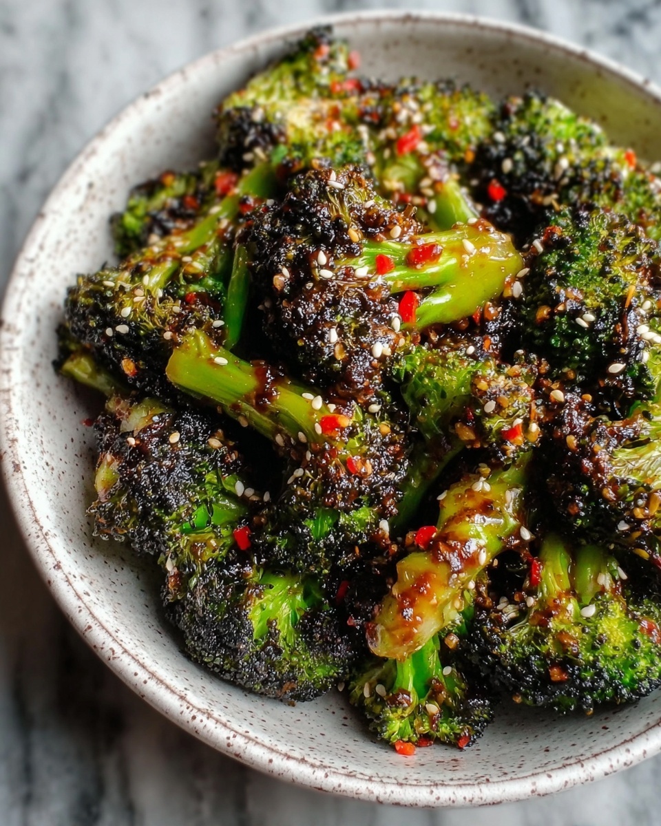 Smashed Chilli Garlic Broccoli with Peanut Butter Dipping Sauce Recipe - Recipe Image