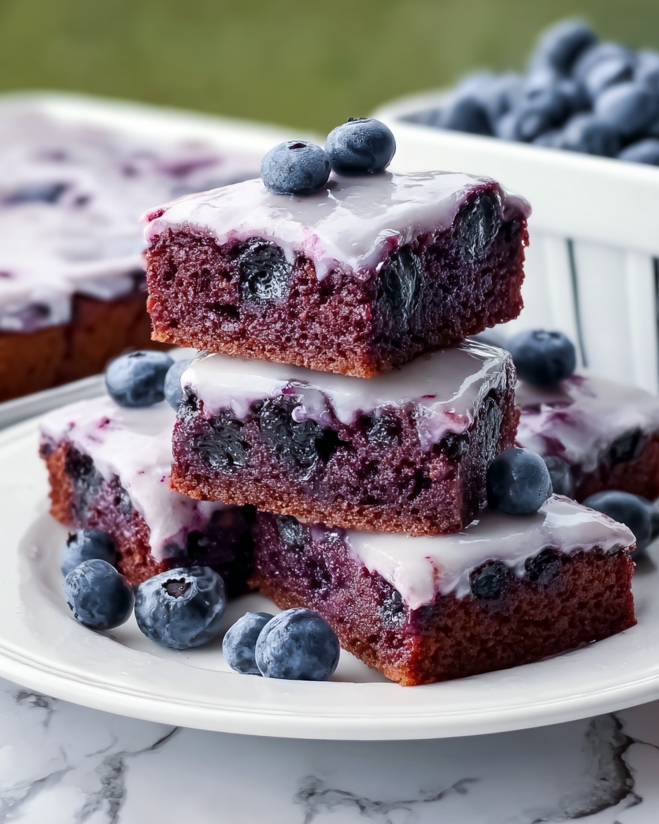 Glazed Blueberry Brownies Recipe - Recipe Image