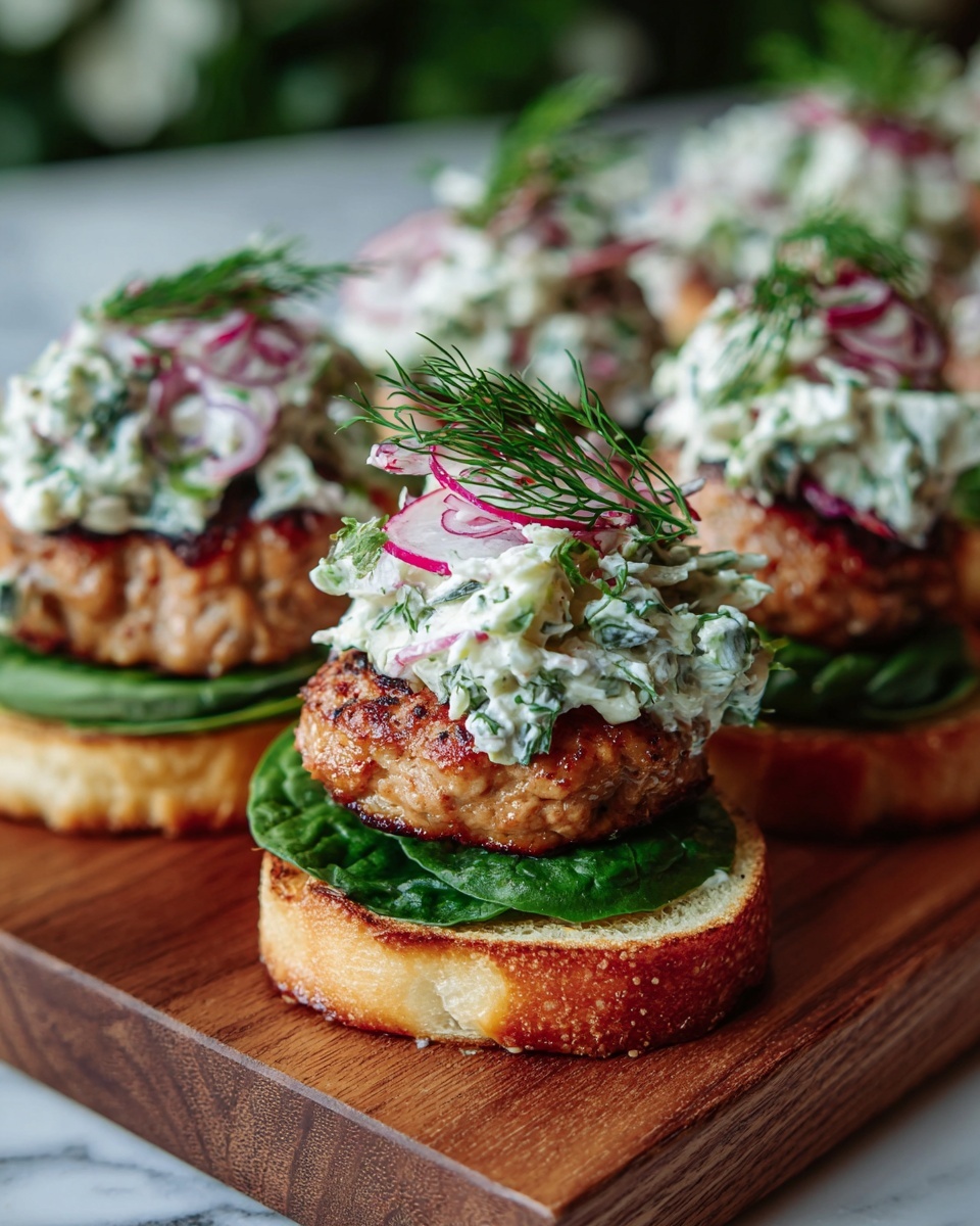 Crispy Salmon Sliders with Lemon Arugula Slaw Recipe - Recipe Image