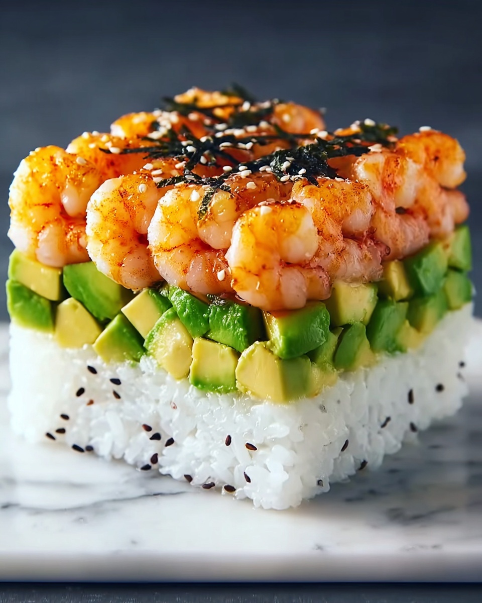 Spicy Shrimp Sushi Stacks Recipe - Recipe Image