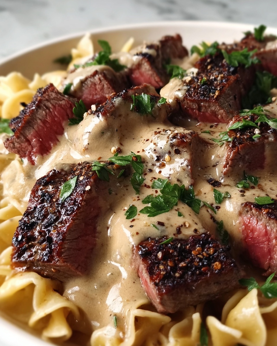 Spicy Cajun Steak with Creamy Alfredo Pasta Recipe - Recipe Image