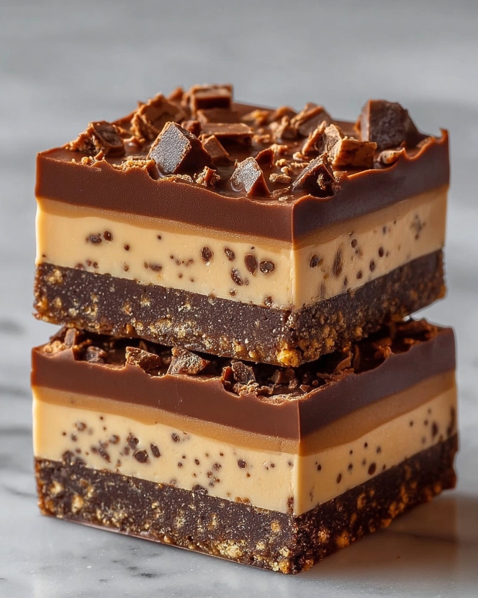 No-Bake Buckeye Cheesecake Bars Recipe - Recipe Image