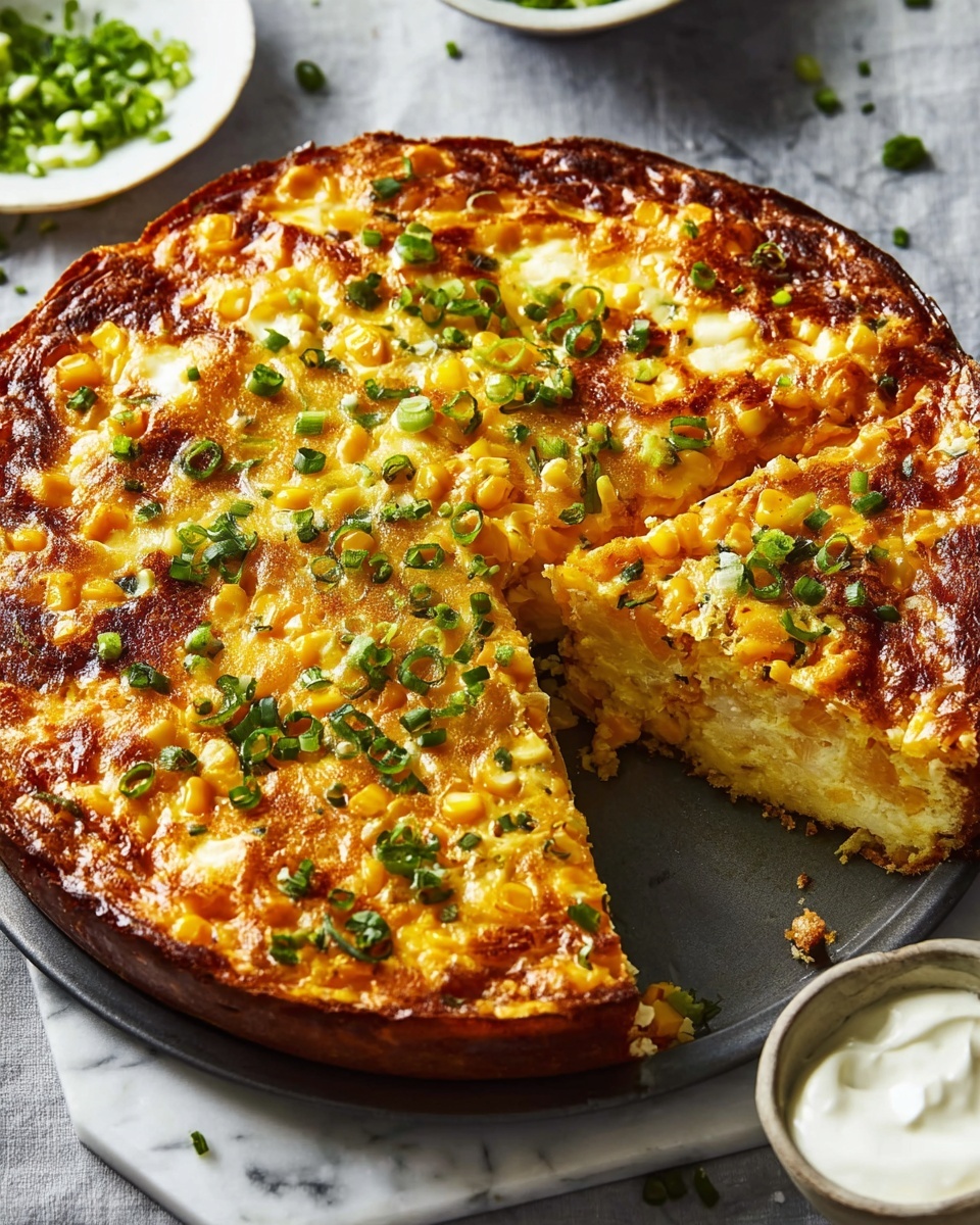 Cheesy Cream Cheese Corn Casserole Recipe - Recipe Image