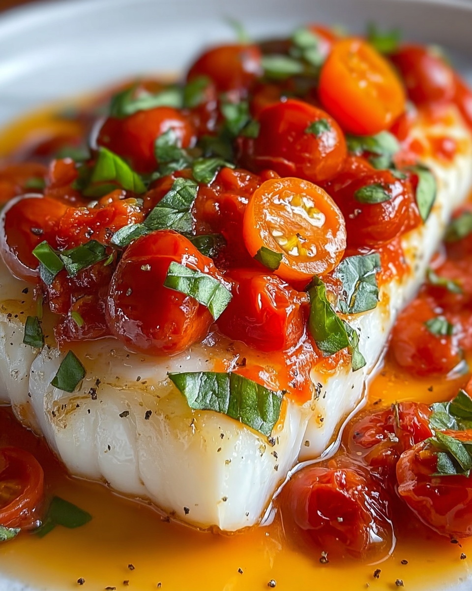 Pan-Seared Mediterranean Cod in Tomato Basil Sauce Recipe - Recipe Image