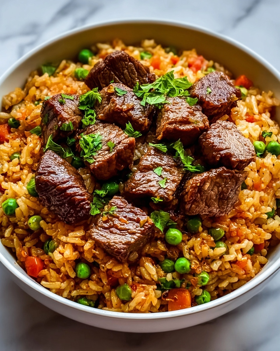 Garlic Butter Steak Fried Rice Recipe - Recipe Image