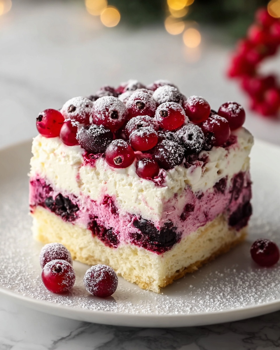 Christmas Cranberry Poke Cake Recipe - Recipe Image