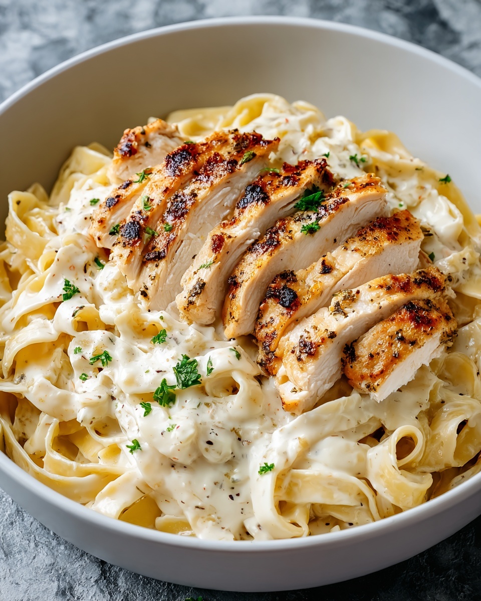 Skinny Low-Fat Chicken Fettuccine Alfredo Recipe - Recipe Image