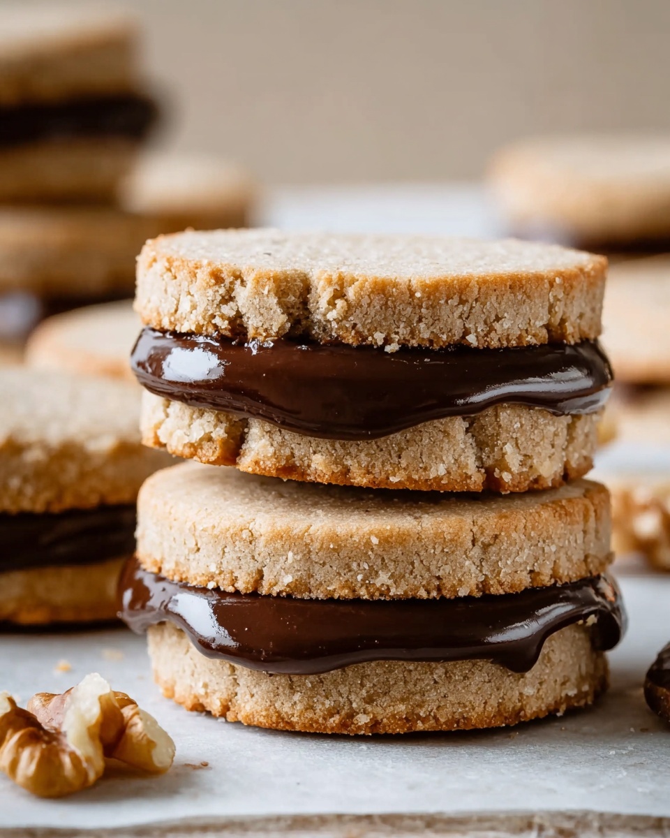 Hazelnut Shortbread Sandwich Cookies with Milk Chocolate Ganache Recipe - Recipe Image