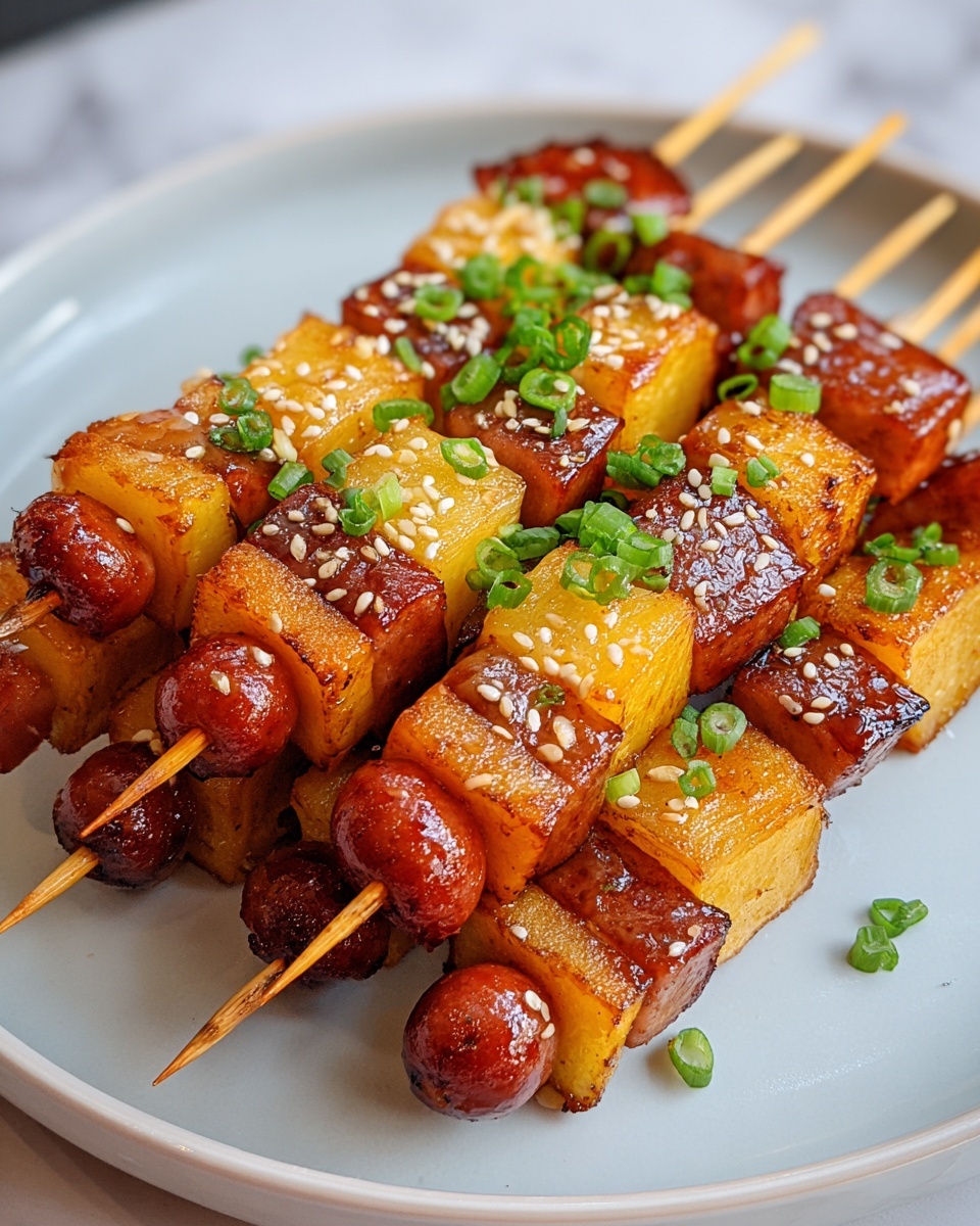 Sotteok Sotteok (Korean Rice Cake and Sausage Skewers) Recipe - Recipe Image