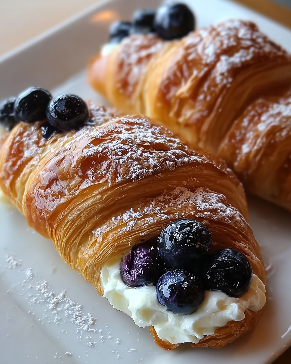 Blueberry & Ricotta Croissant with Honey Drizzle Recipe - Recipe Image
