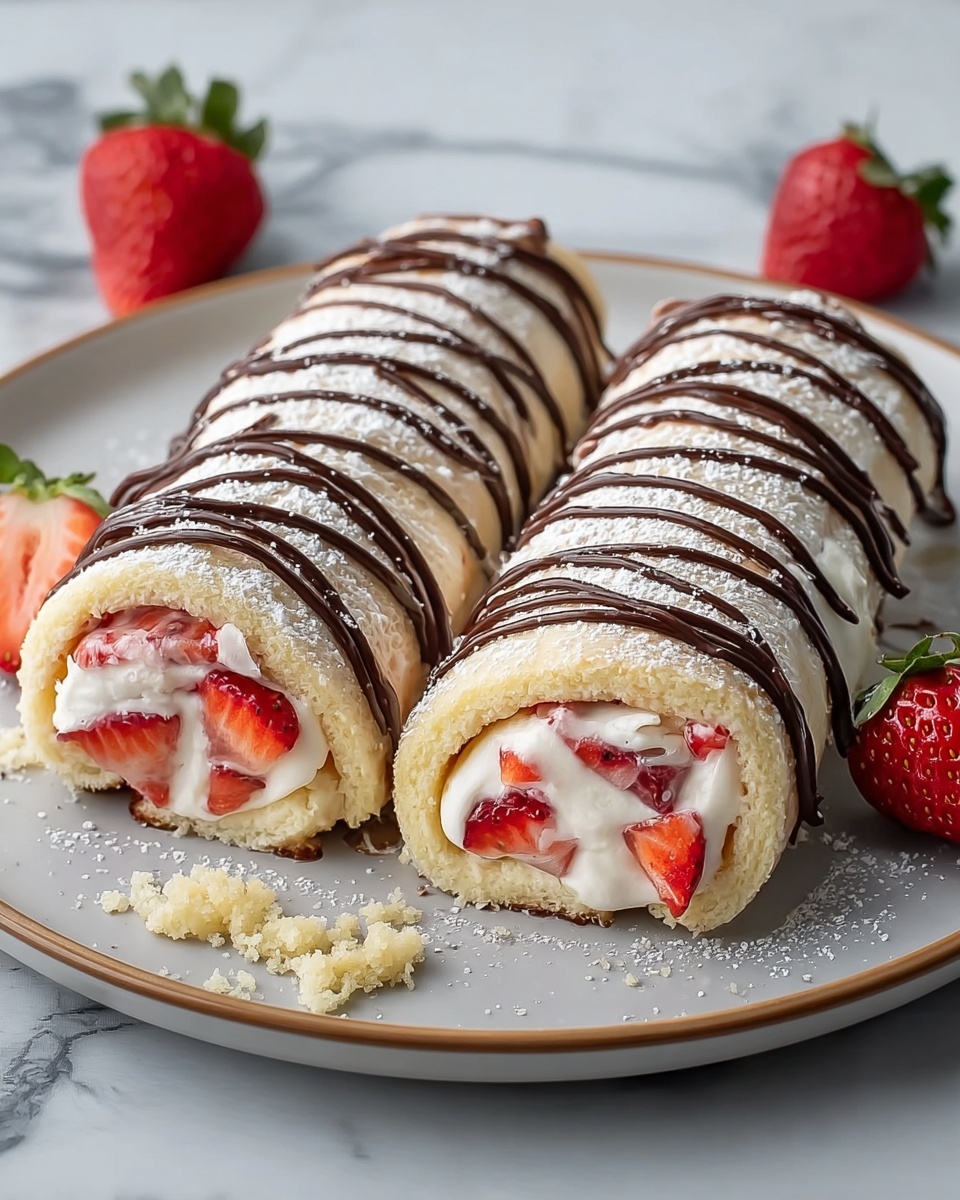 Strawberry Cream Rolls Recipe - Recipe Image