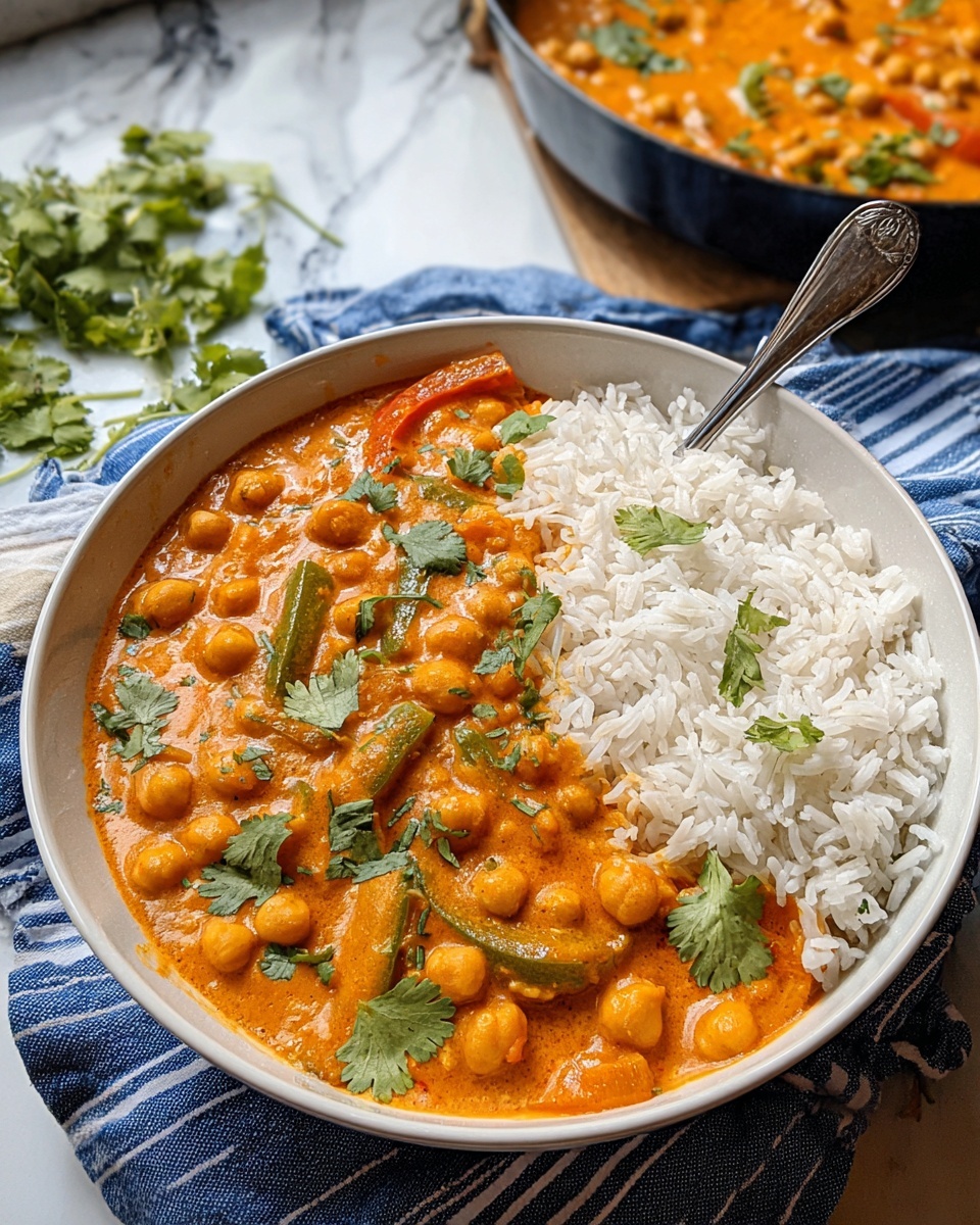 Creamy Vegetarian Chickpea Curry with Spinach Recipe - Recipe Image