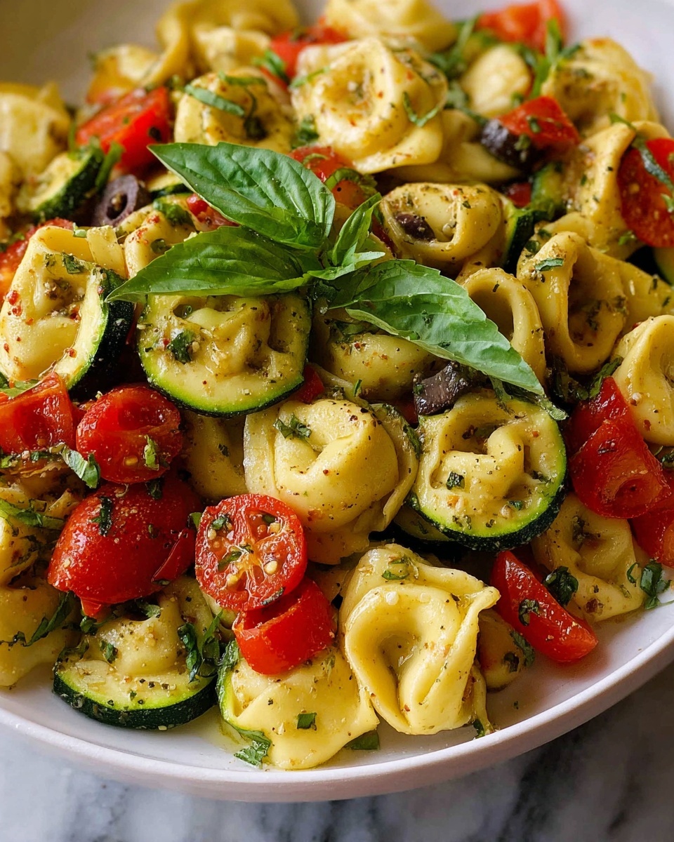 Zesty Italian Tortellini & Veggie Pasta Salad Recipe - Recipe Image