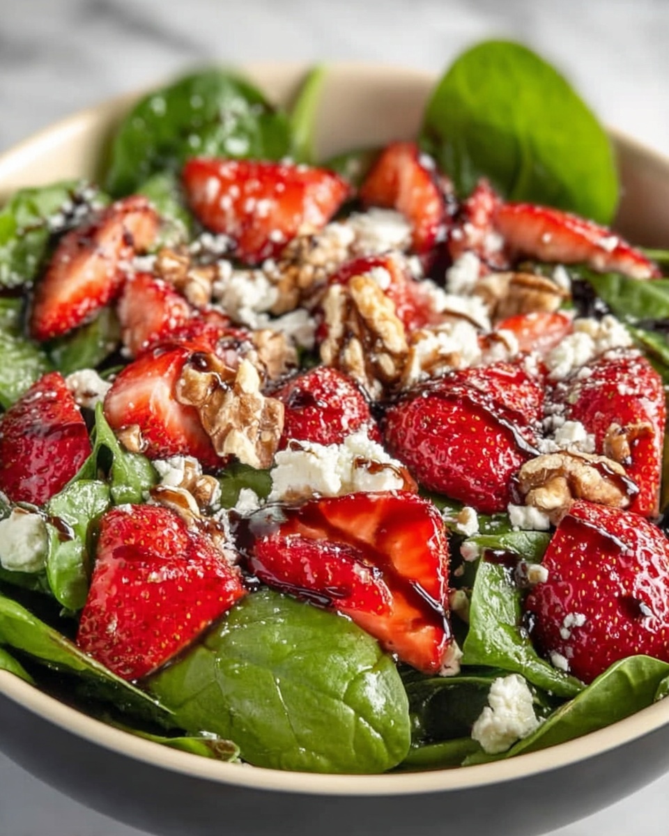 Spinach Strawberry Salad with Balsamic Poppy Seed Dressing Recipe - Recipe Image