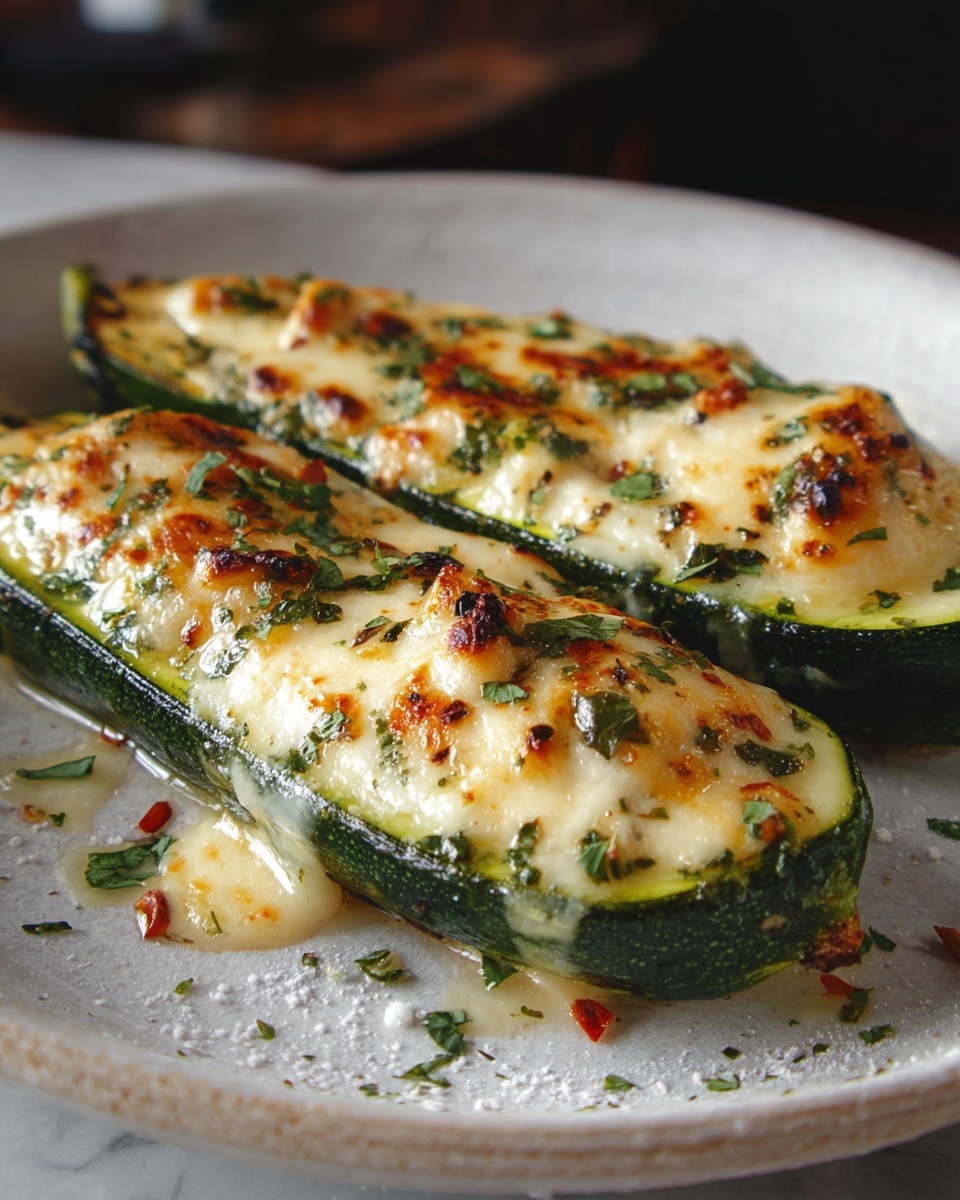 Cheesy Garlic Zucchini Steaks Recipe - Recipe Image