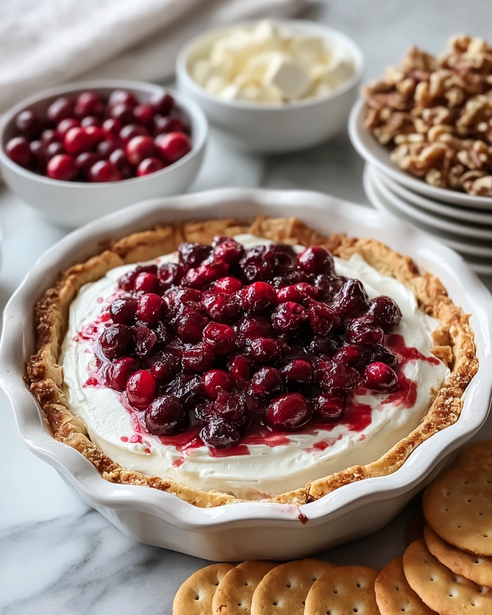 Baked Cranberry Cream Cheese Dip with a Golden Puff Pastry Crust Recipe - Recipe Image