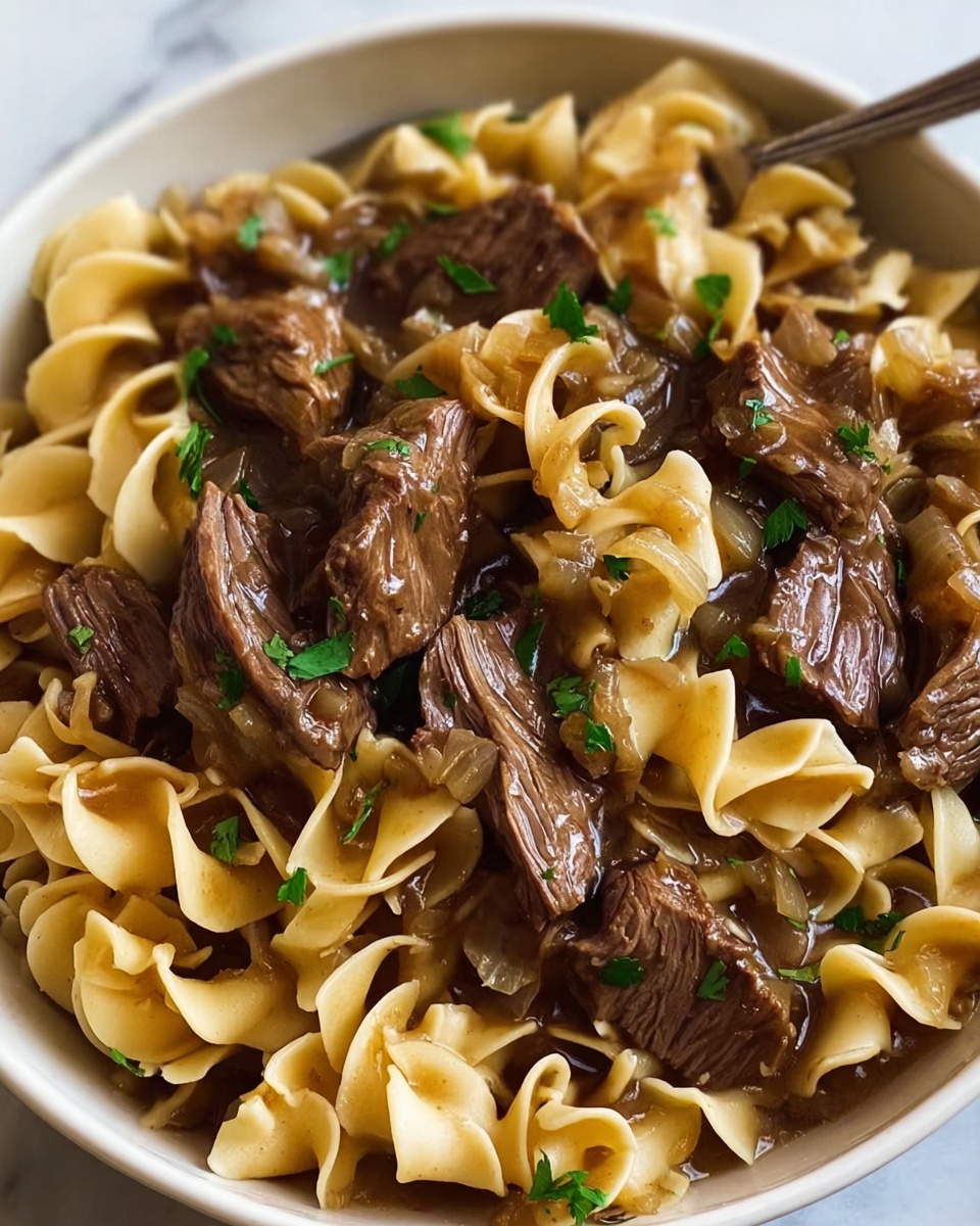 Slow Cooker Beef and Noodles Recipe - Recipe Image
