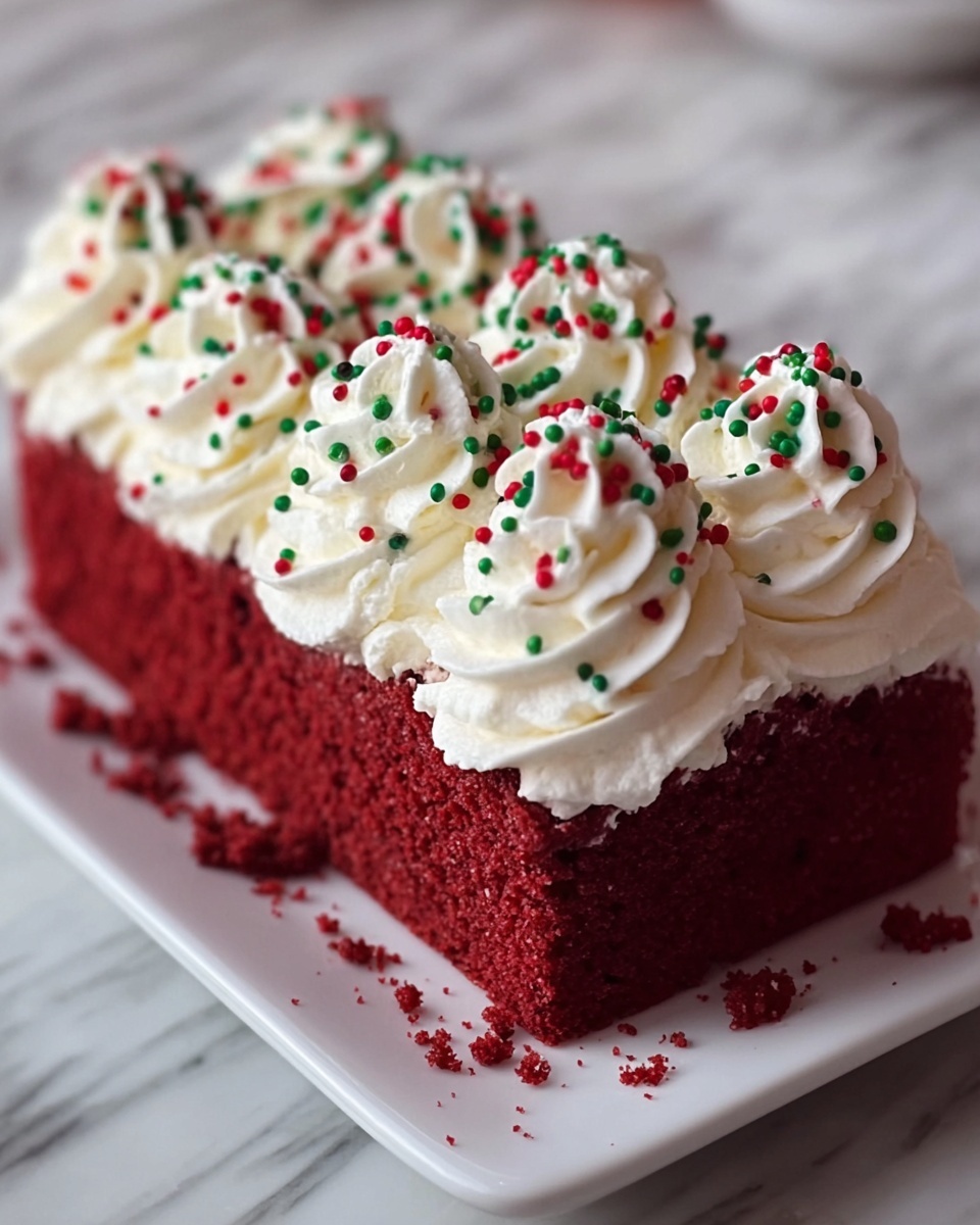 Christmas Red Velvet Poke Cake Recipe - Recipe Image