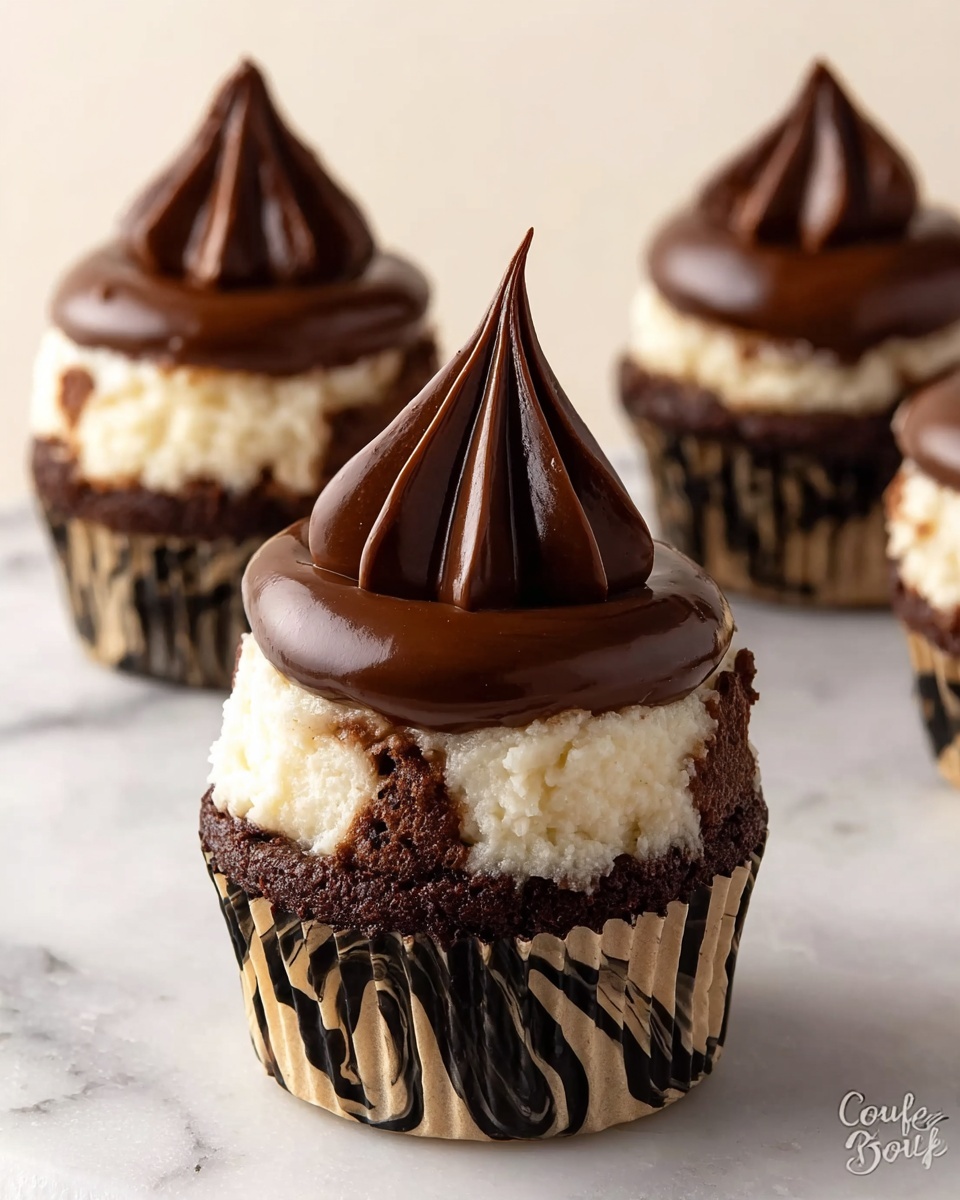 Chocolate Cheesecake Cupcakes with Whipped Ganache Frosting Recipe - Recipe Image