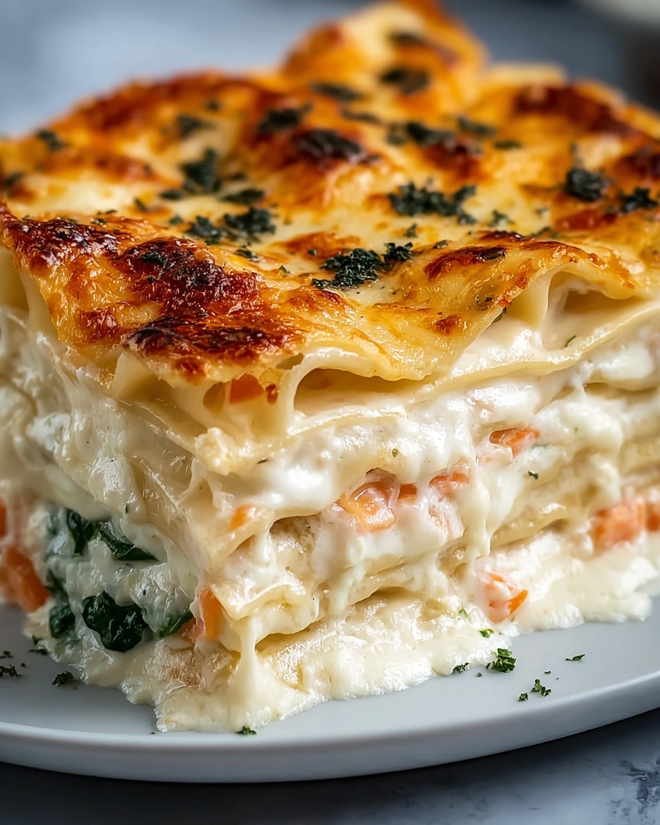 Shrimp Lasagna with White Sauce and Cheese Recipe - Recipe Image