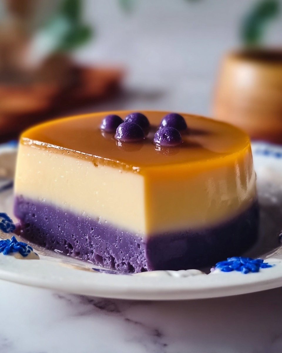 Ube Biko Leche Flan Recipe - Recipe Image