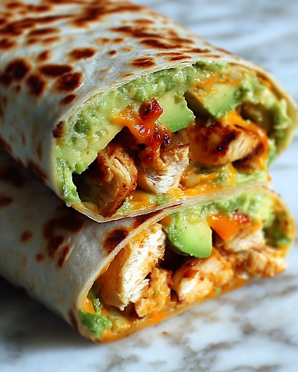 Spicy Cheesy Garlic Chicken & Avocado Wraps Recipe - Recipe Image