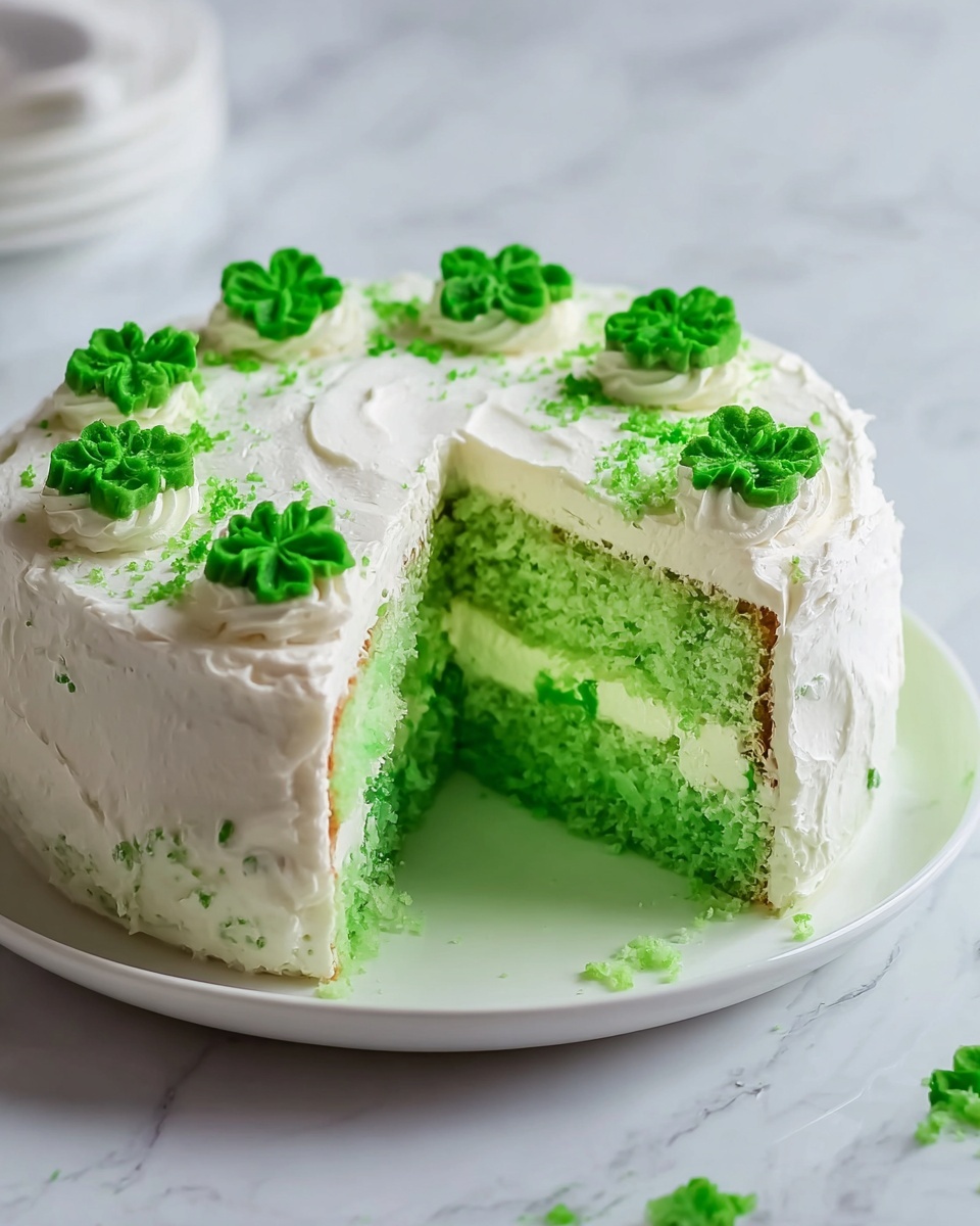 St. Patrick's Day Green Poke Cake Recipe - Recipe Image