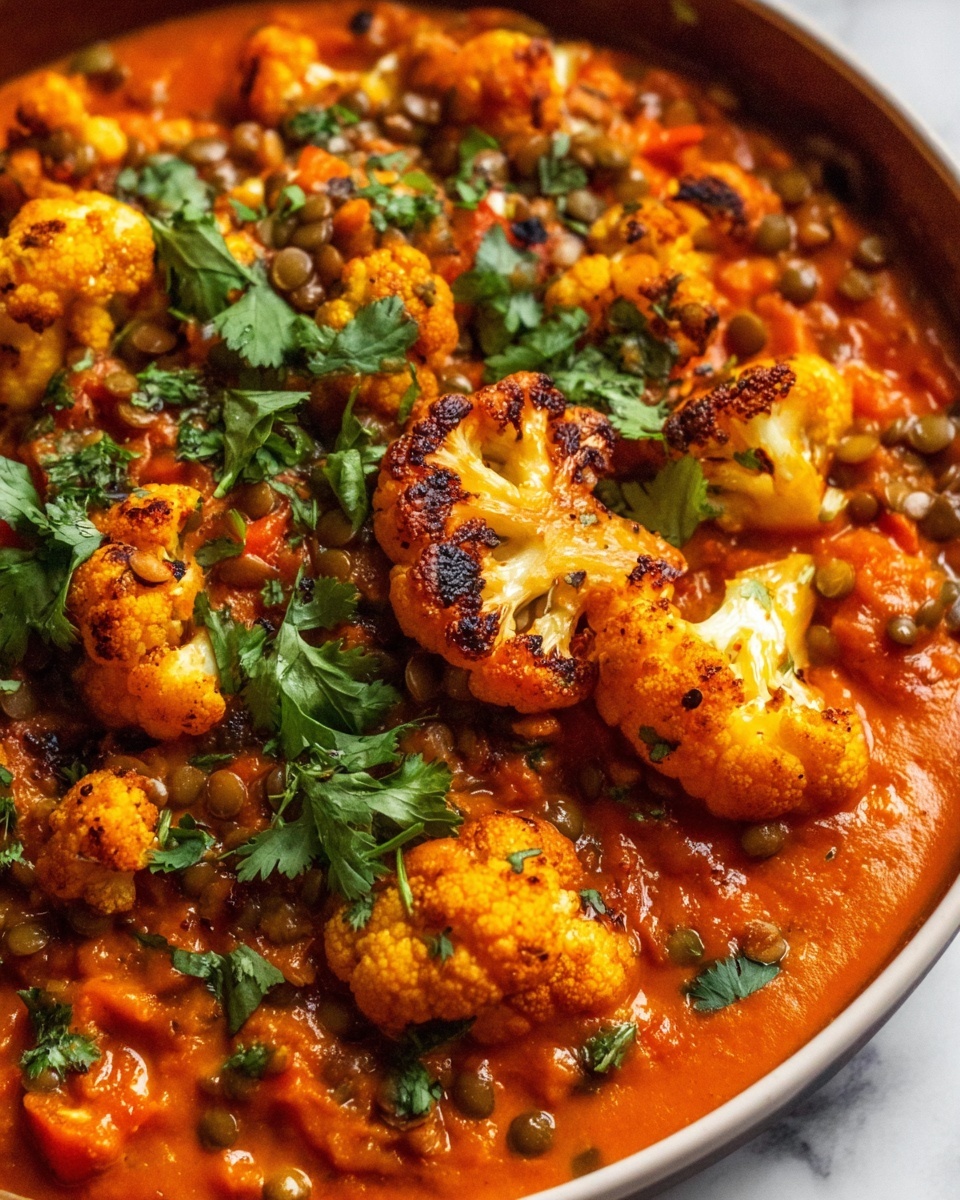 Spice-Roasted Cauliflower in Coconut Tomato Sauce with Lentils Recipe - Recipe Image