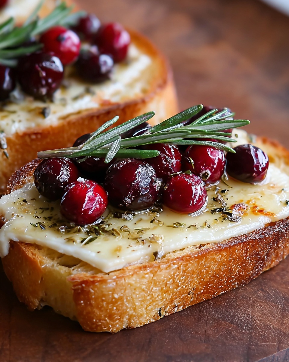 Crispy Crostini with Balsamic Roasted Cranberries and Creamy Brie Recipe - Recipe Image