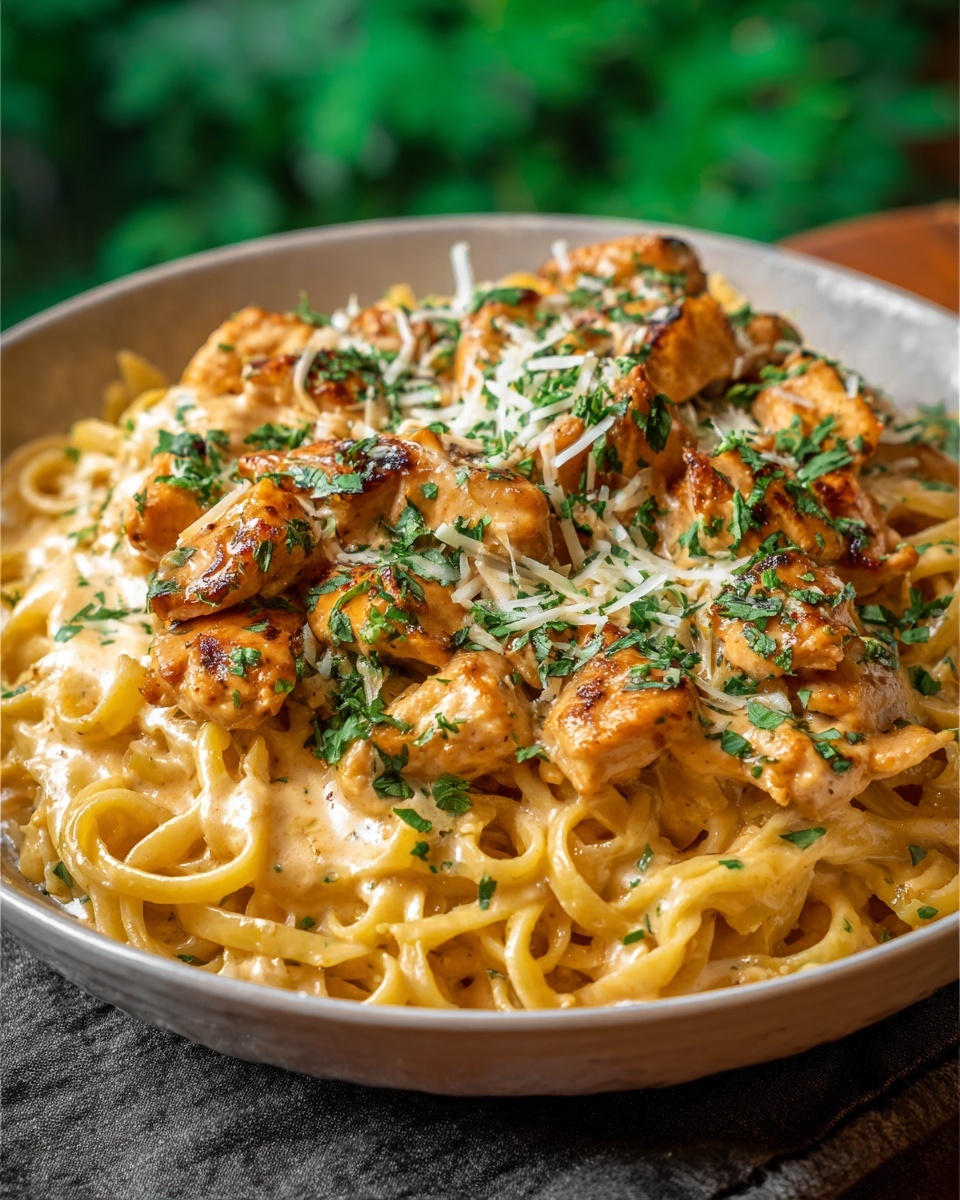 Creamy Cowboy Butter Chicken Linguine Recipe - Recipe Image