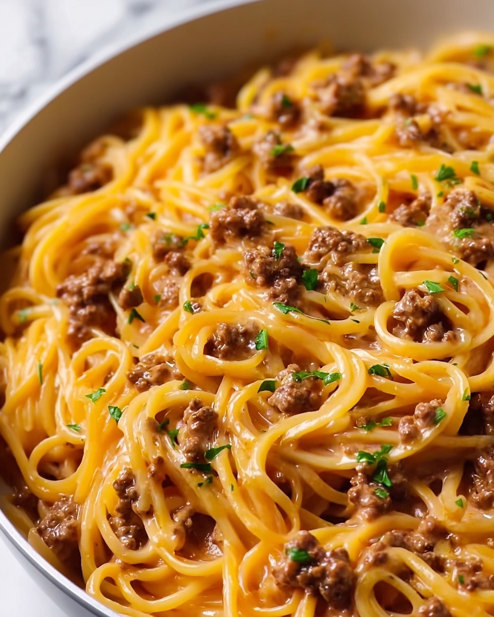 One-Pot Creamy Beef & Garlic Butter Pasta Recipe - Recipe Image
