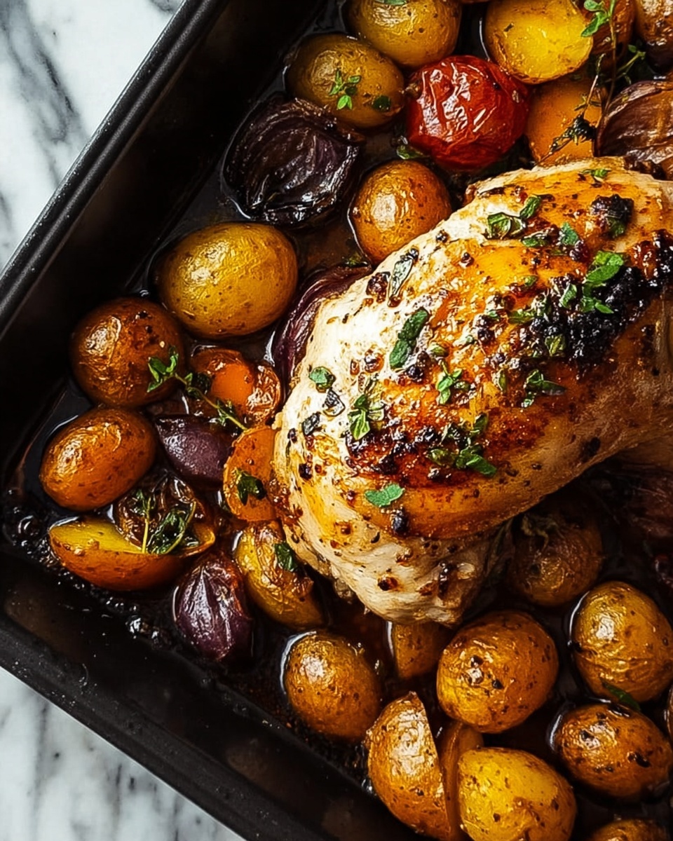 One Pan Balsamic Chicken and Veggies Recipe - Recipe Image