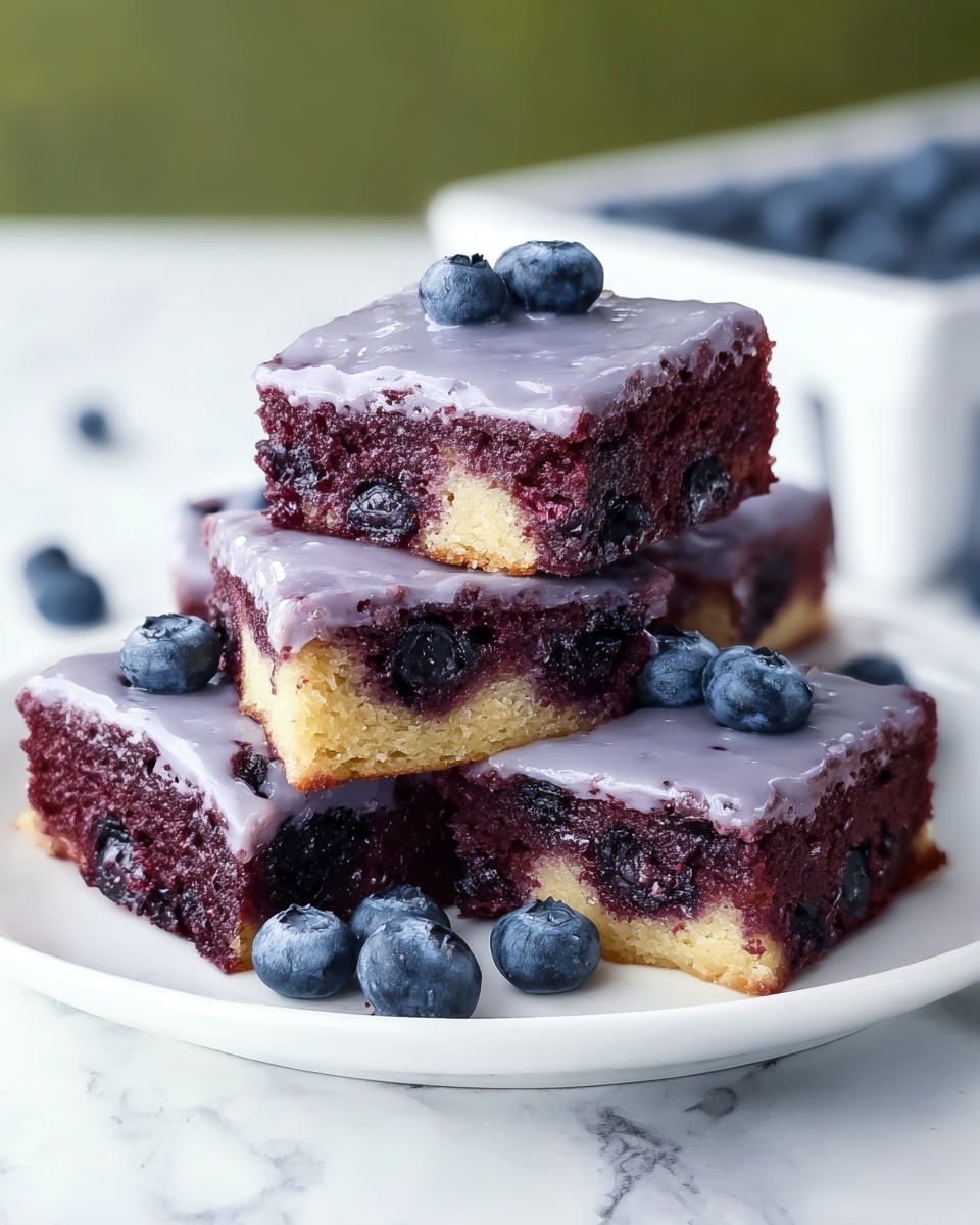 Glazed Blueberry Brownies Recipe - Recipe Image