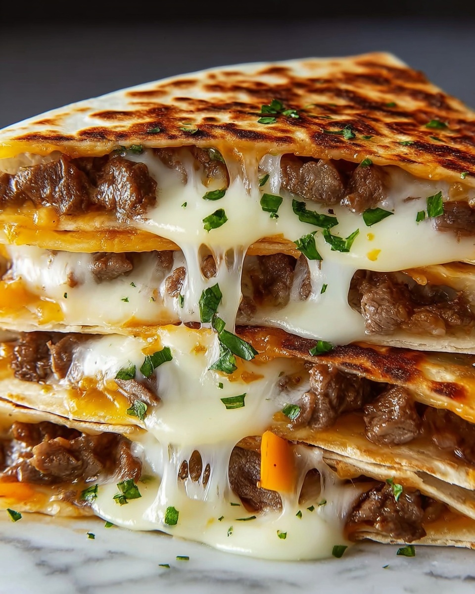 Philly Cheese Steak Quesadillas Recipe - Recipe Image