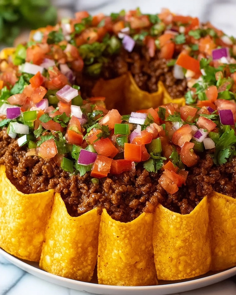 Spicy Ground Beef Taco Ring Recipe - Recipe Image