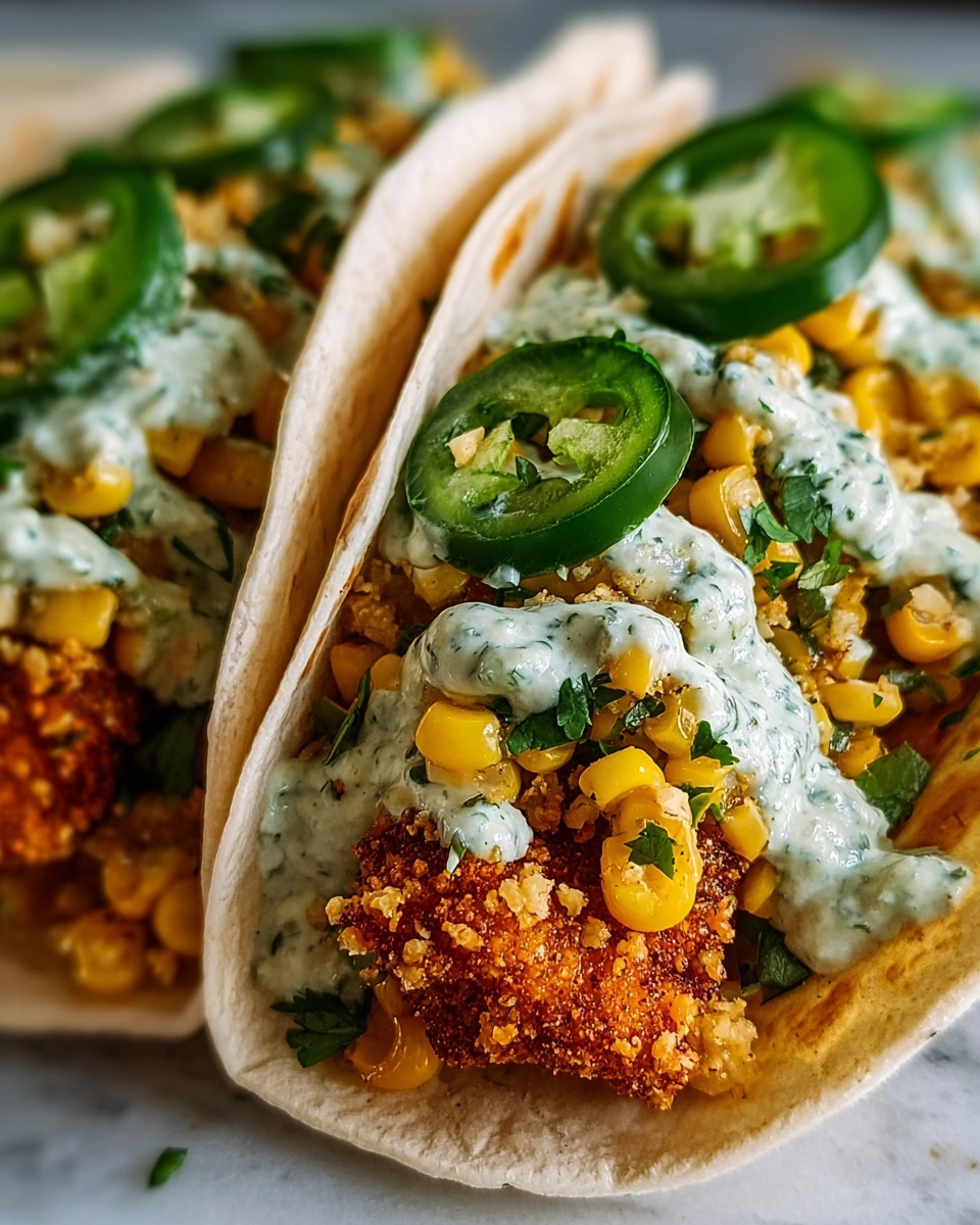 Fried Chicken Street Corn Tacos Recipe - Recipe Image