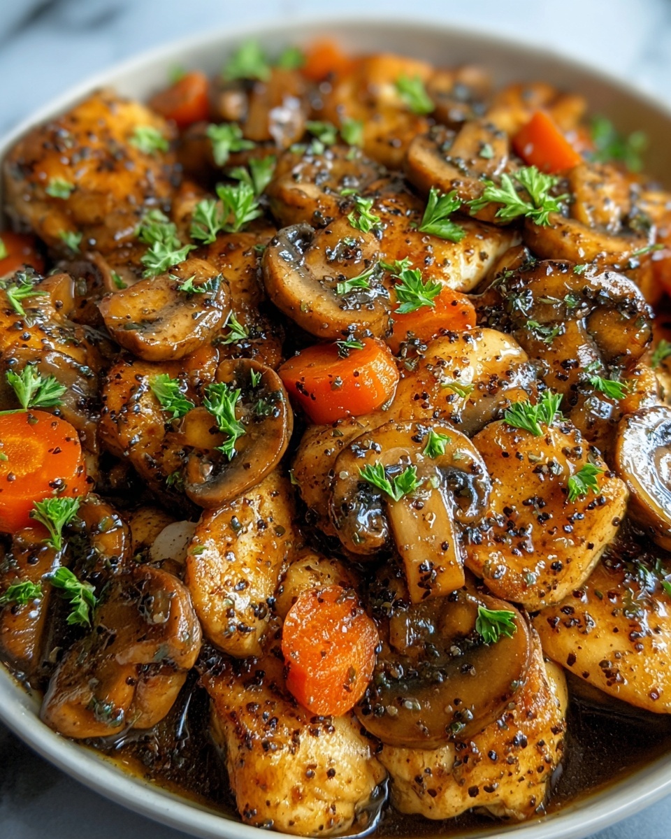 Black Pepper Chicken with Mushrooms Recipe - Recipe Image