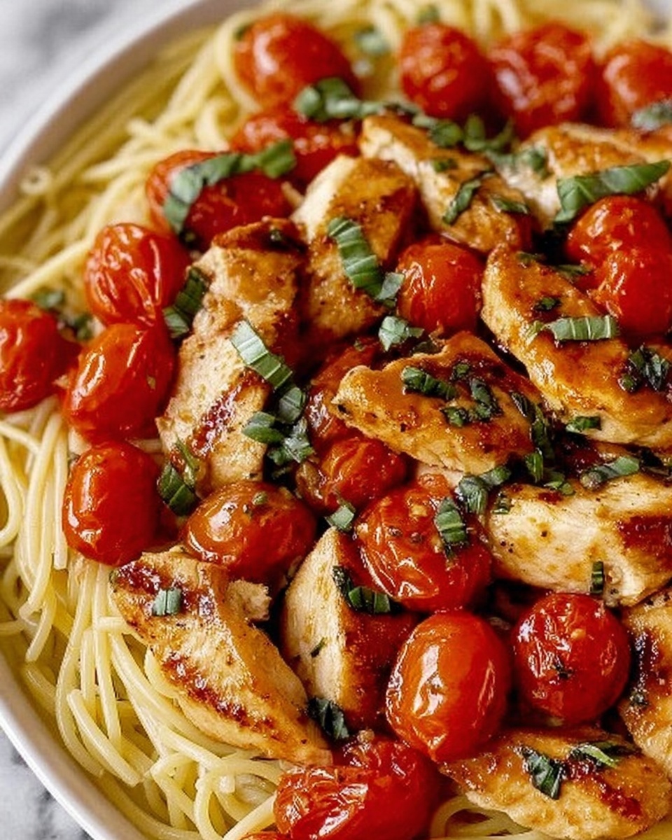 Healthy Bruschetta Chicken Pasta Recipe - Recipe Image