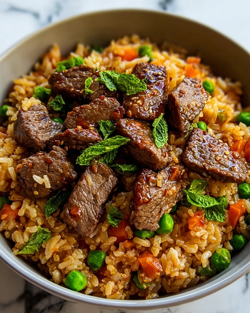 Garlic Butter Steak Fried Rice Recipe - Recipe Image
