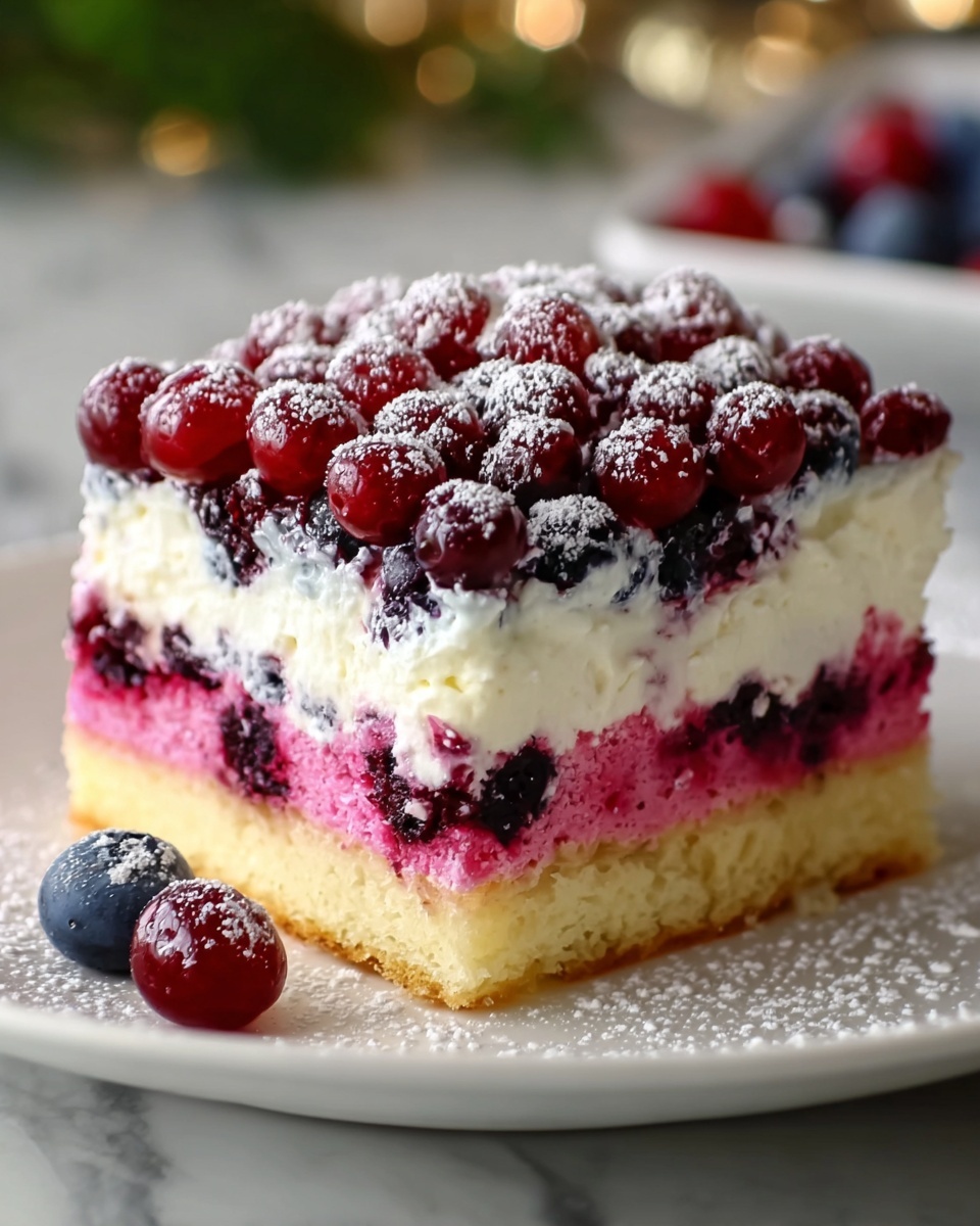 Christmas Cranberry Poke Cake Recipe - Recipe Image