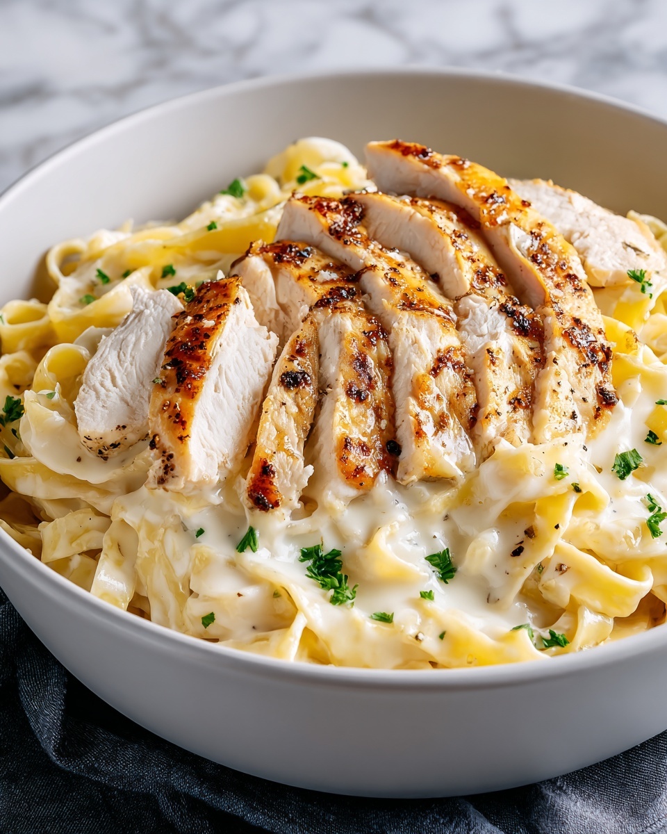 Skinny Low-Fat Chicken Fettuccine Alfredo Recipe - Recipe Image