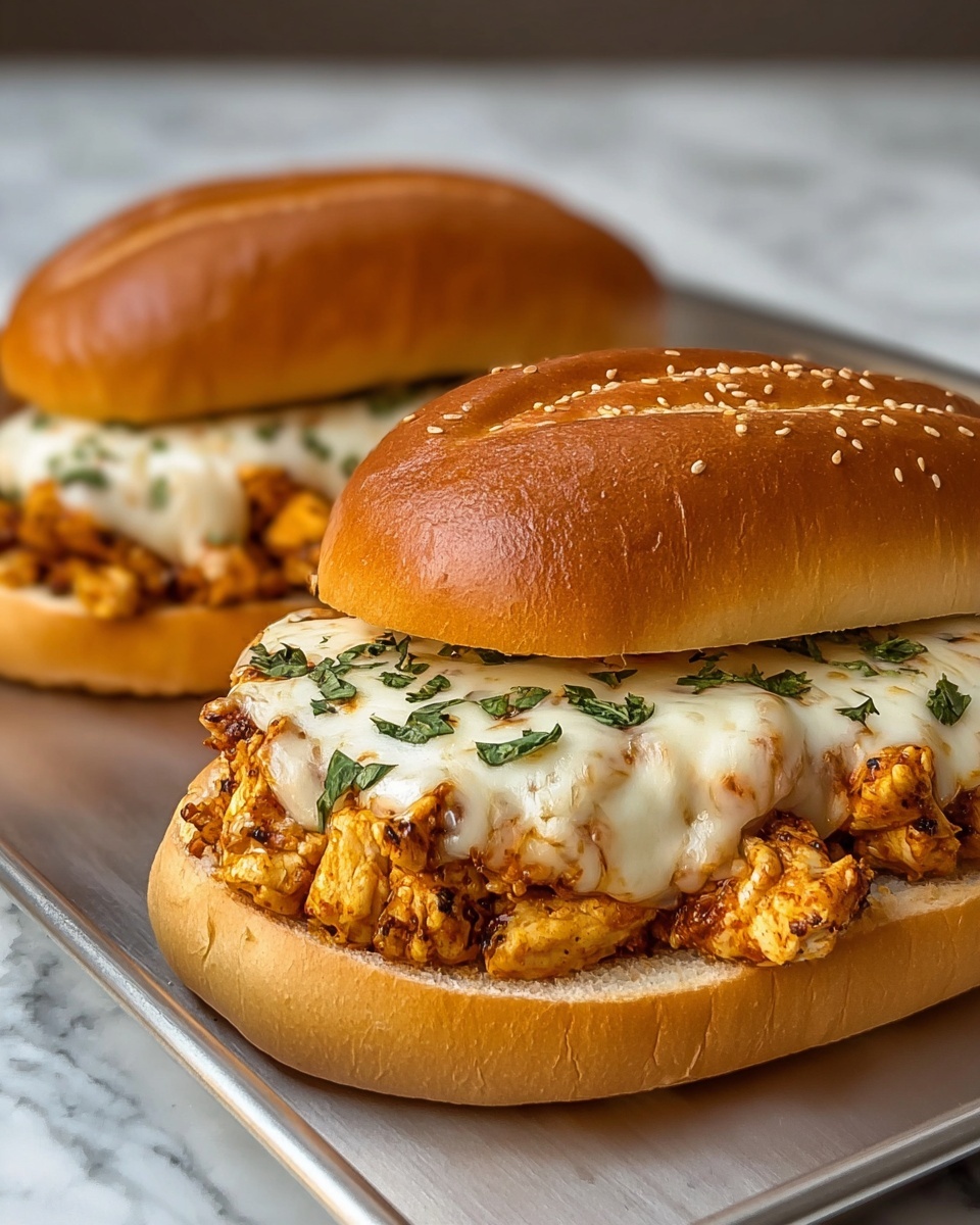 Slow Cooker Parmesan Garlic Chicken Sandwiches Recipe - Recipe Image